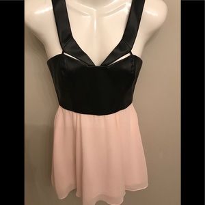 BCBG Sateen & Chiffon Dress